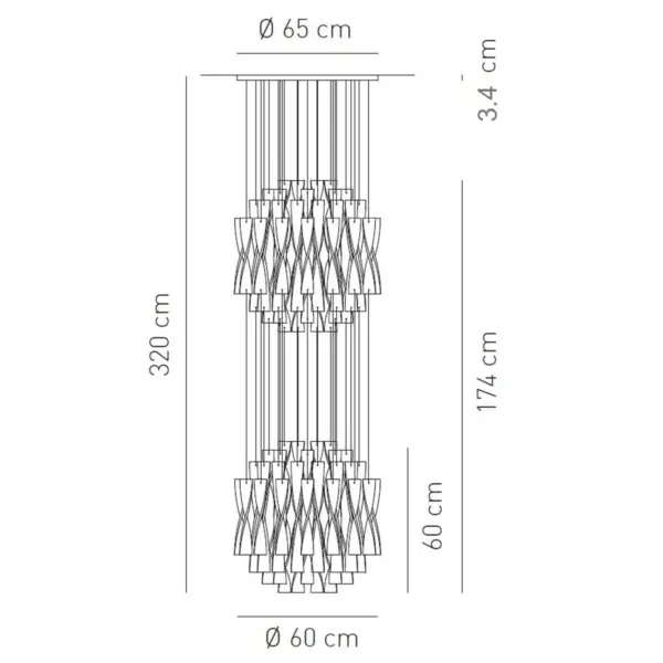 Luxuriöse Designer- Hängeleuchte Aura 60/2 Axo Light