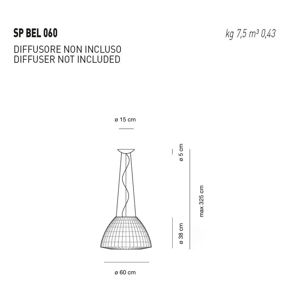Designer-Hängeleuchte Bell ø 60 cm Axo Light – Bild 9