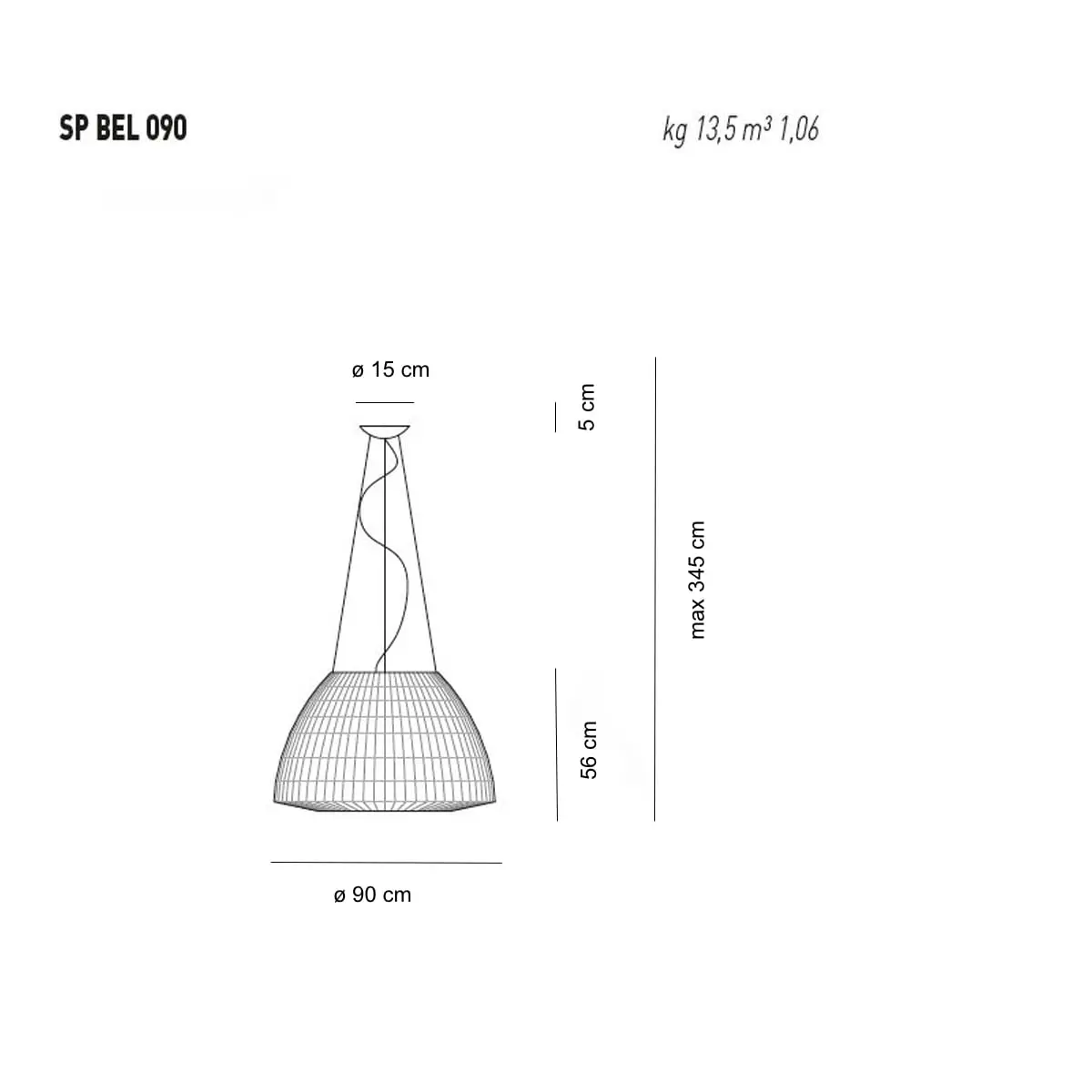 Designer-Hängeleuchte Bell ø 90 cm Axo Light – Bild 9