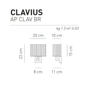 Elegante Wandleuchte Clavius BR Axo Light – Bild 7