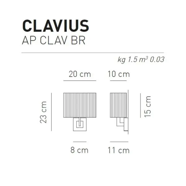 Elegante Wandleuchte Clavius BR Axo Light