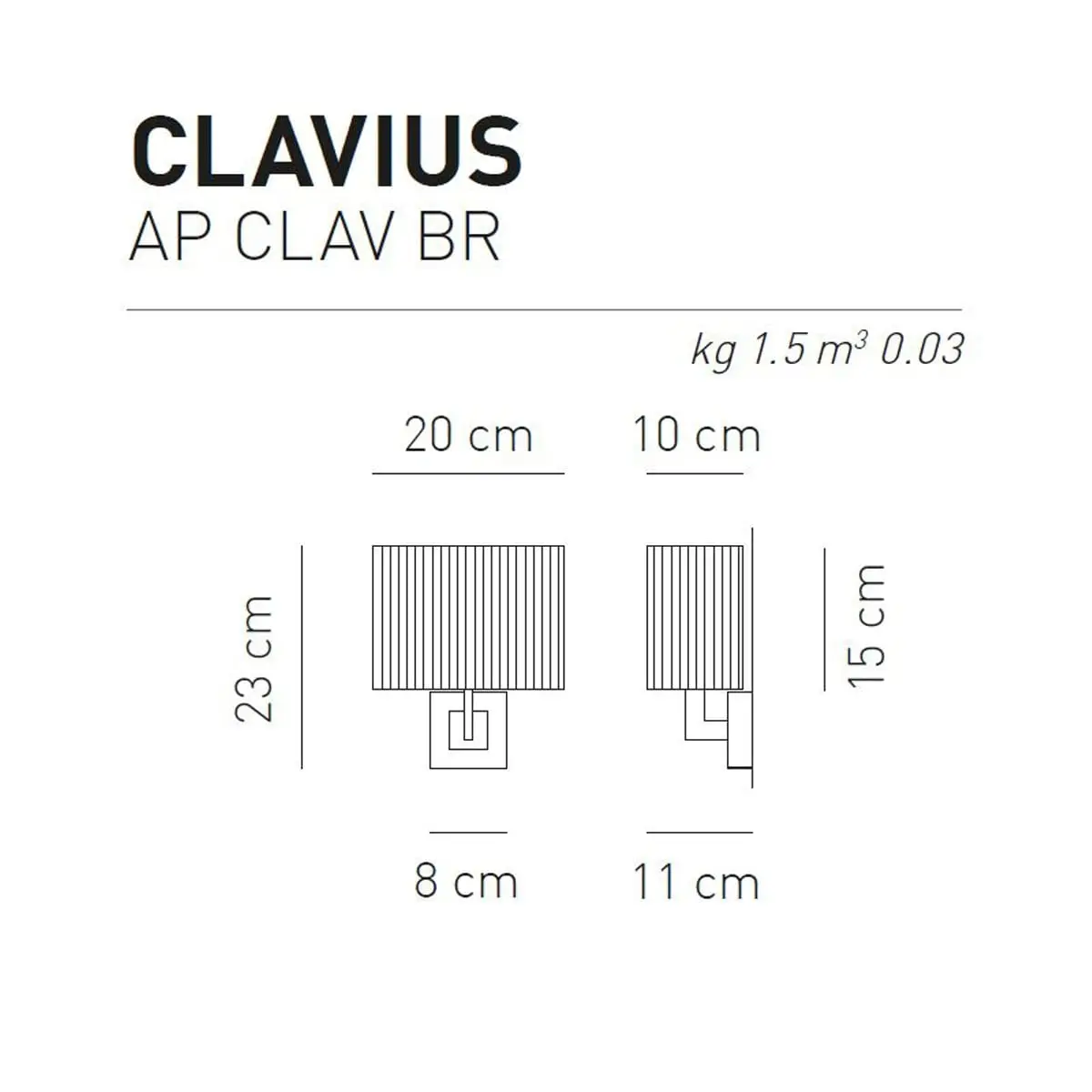 Elegante Wandleuchte Clavius BR Axo Light – Bild 7