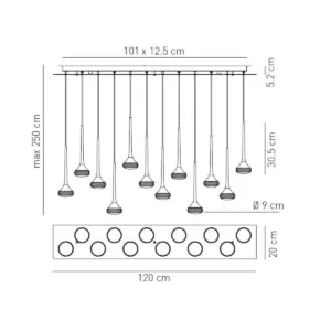 Zwölfflammige LED-Hängeleuchte Fairy Axo Light – Bild 5