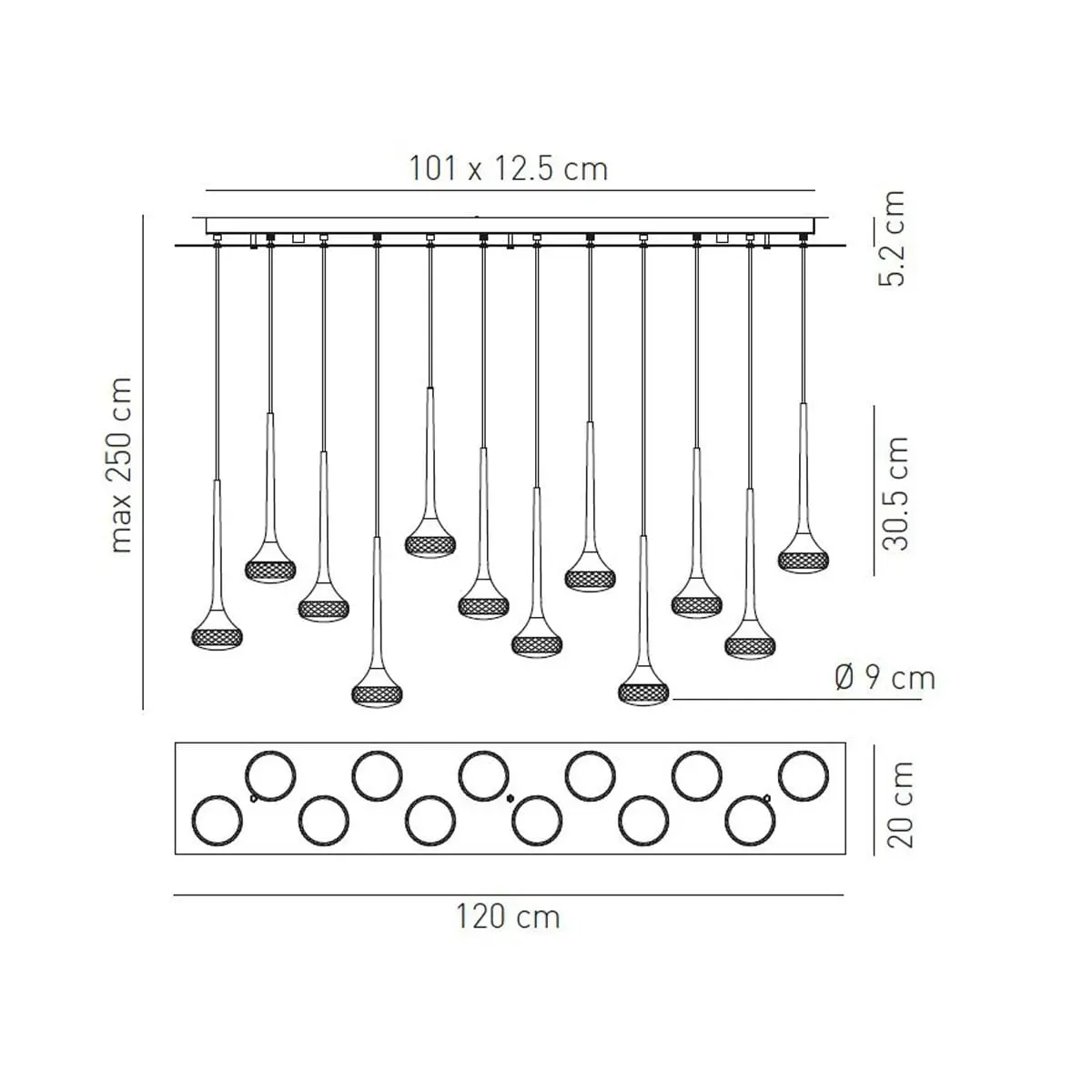 Zwölfflammige LED-Hängeleuchte Fairy Axo Light – Bild 5