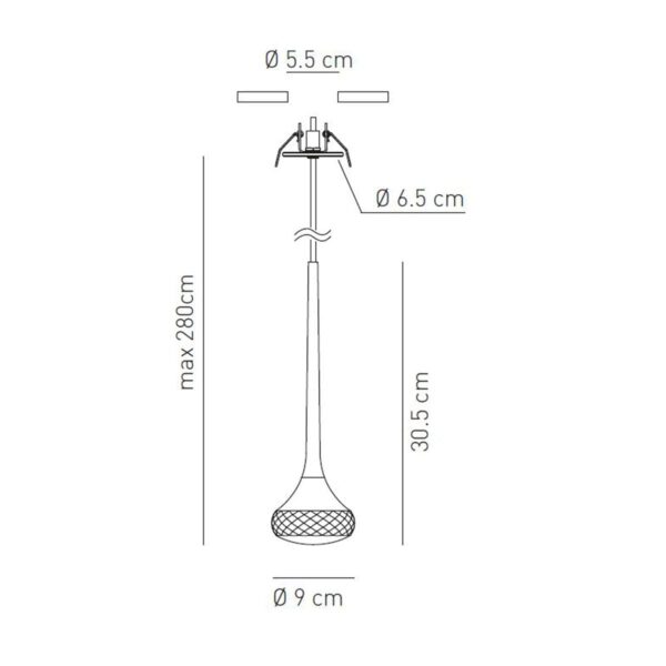Stilvolle LED-Hängeleuchte Fairy Einbauversion Axo Light
