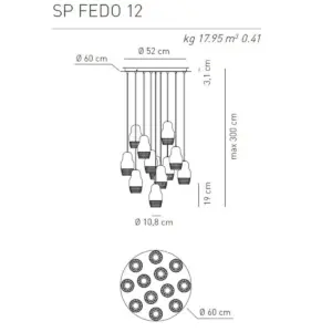 Luxuriöse LED-Hängeleuchte Fedora 12 Axo Light – Bild 6