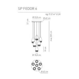 Luxuriöse sechsflammige LED-Hängeleuchte Fedora Axo Light – Bild 5