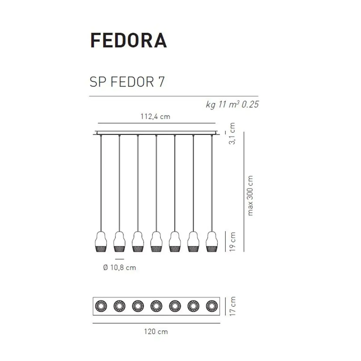 Siebenflammige Designer-LED-Hängeleuchte Fedora Axo Light – Bild 6