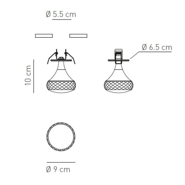 Elegante LED-Deckeneinbauleuchte Fairy Axo Light