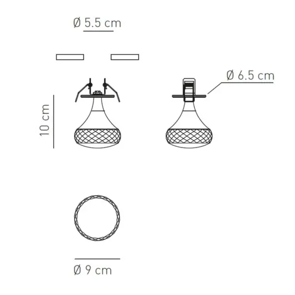 Elegante LED-Deckeneinbauleuchte Fairy Axo Light