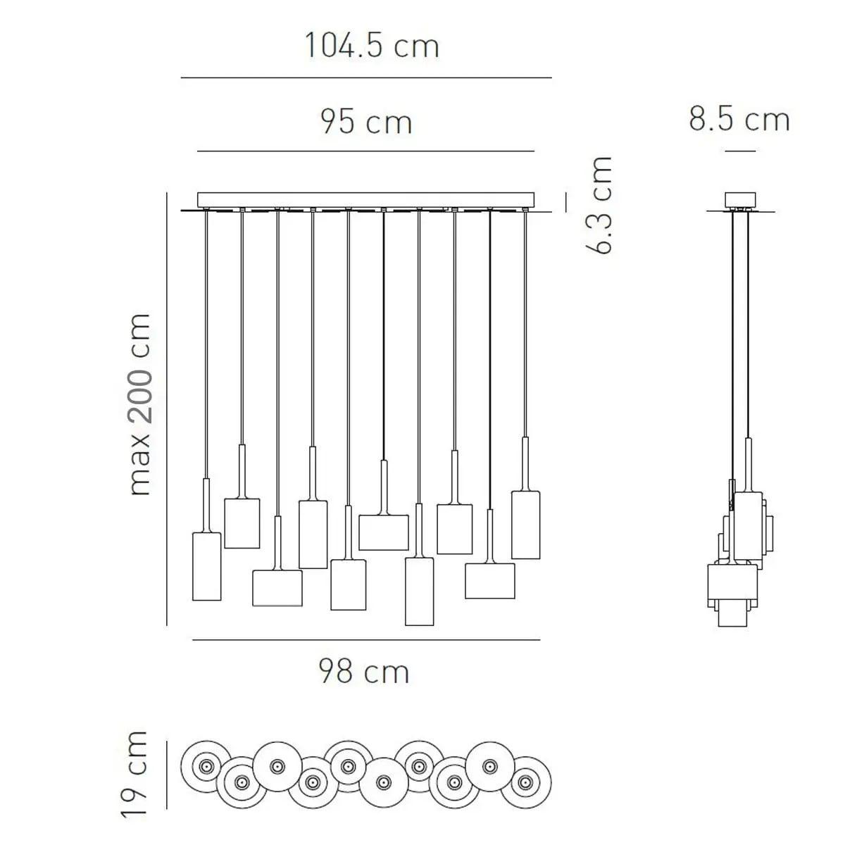 Exklusive Glas-Hängeleuchte Spillray 10 Axo Light – Bild 7