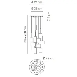Dekorative Glas-Hängeleuchte Spillray 12 Axo Light – Bild 10
