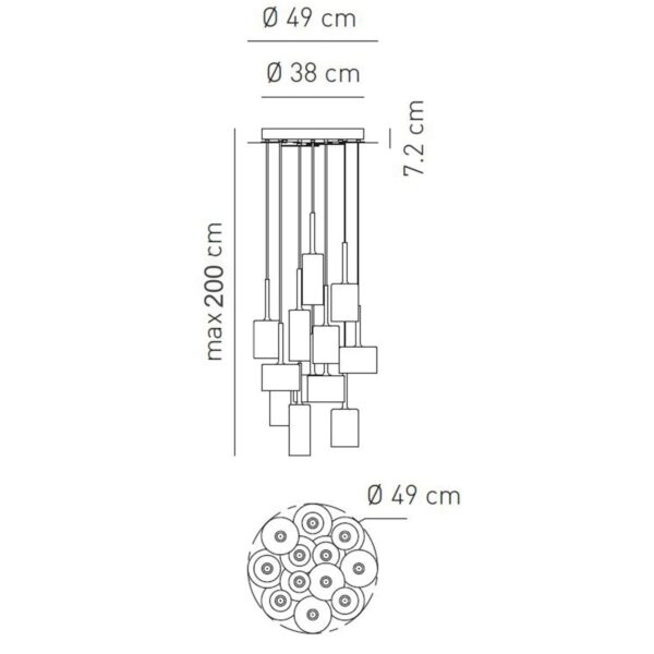 Dekorative Glas-Hängeleuchte Spillray 12 Axo Light