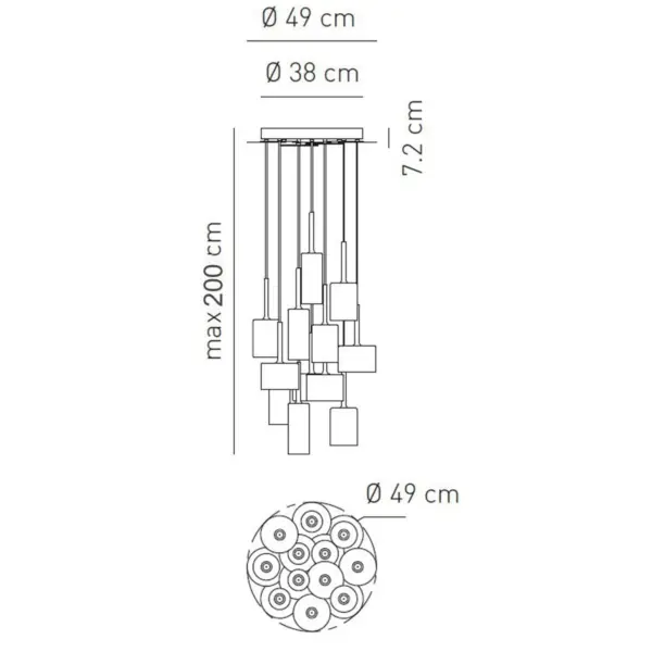 Dekorative Glas-Hängeleuchte Spillray 12 Axo Light