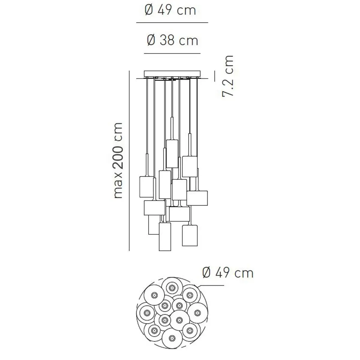 Dekorative Glas-Hängeleuchte Spillray 12 Axo Light – Bild 10