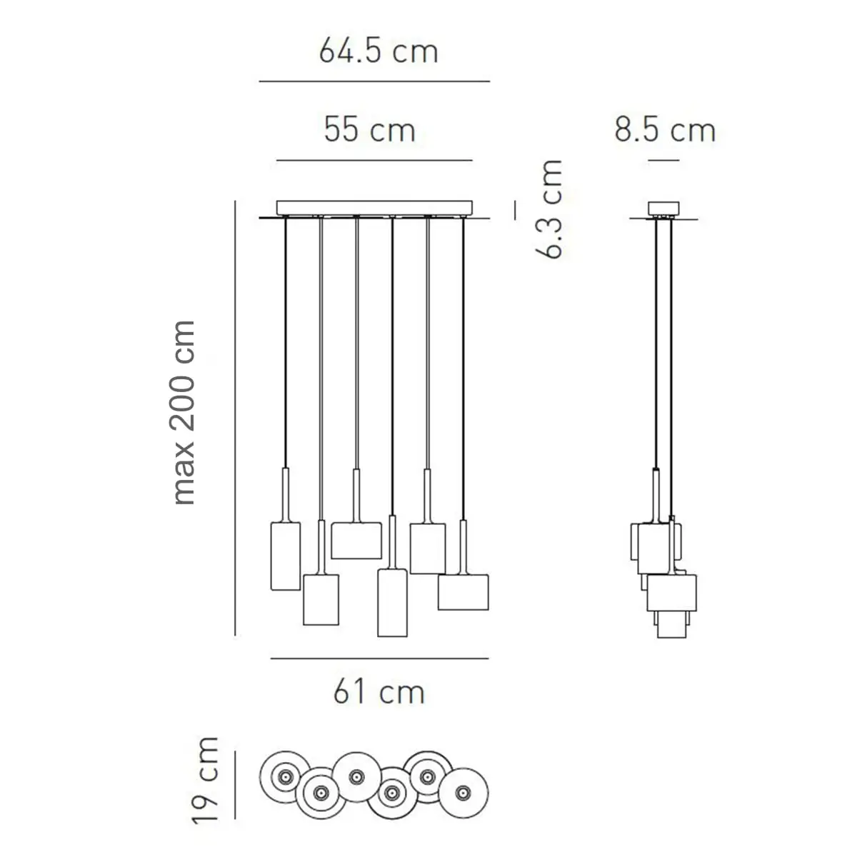 Exklusive Glas-Hängeleuchte Spillray 6 Axo Light – Bild 4