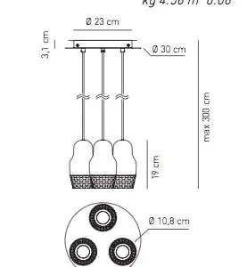 Traumhafte dreiflammige LED-Hängeleuchte Fedora Axo Light – Bild 10