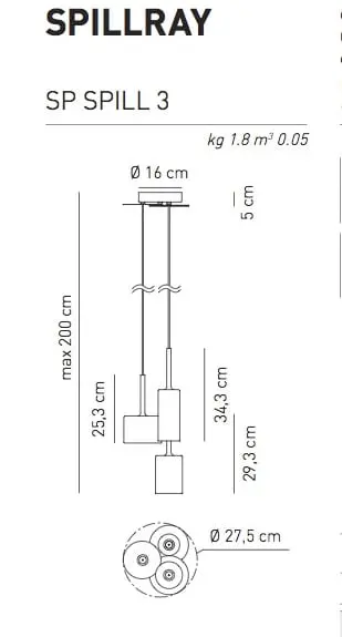 Designer-Hängeleuchte Spillray 3 Axo Light
