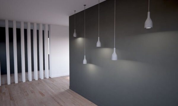 Beton-Hängeleuchte Ampulla