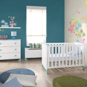 Babybett TOTO 120x60 cm Rosa oder Türkis