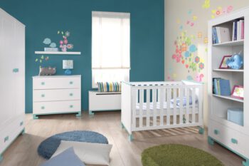 Babybett TOTO 120x60 cm Rosa oder Türkis