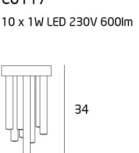 Deckenlampe-LED ORGANIC Chrom – Bild 2