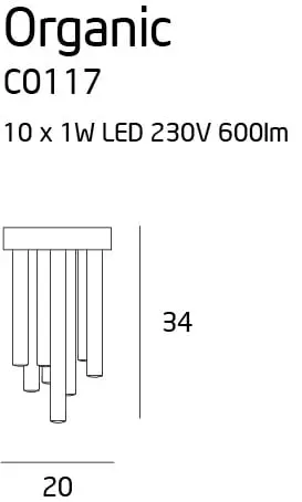 Deckenlampe-LED ORGANIC Chrom
