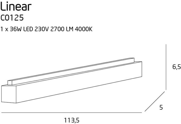 Deckenleuchte-LED LINEAR Groß