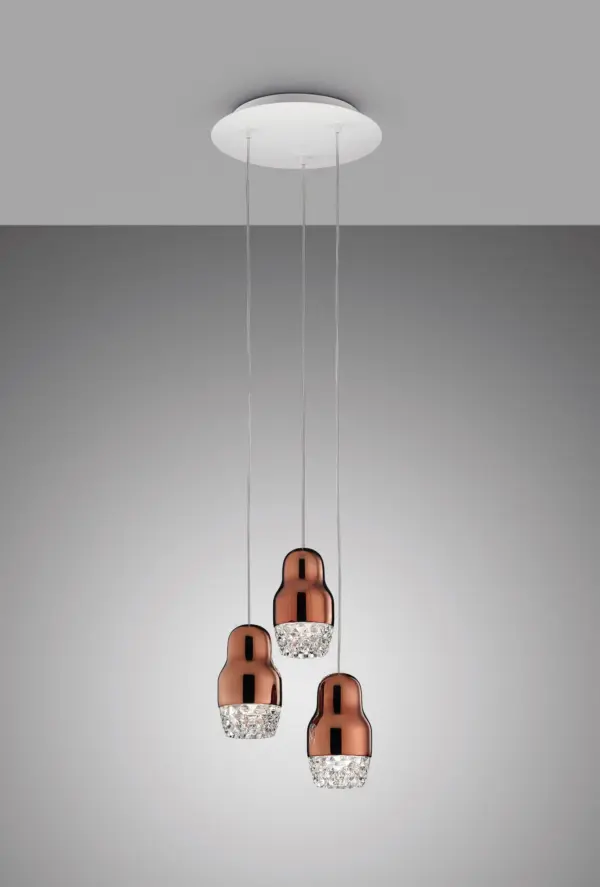 Traumhafte dreiflammige LED-Hängeleuchte Fedora Axo Light