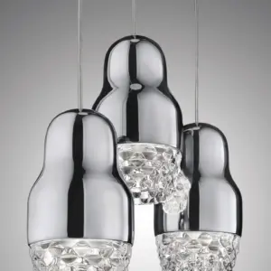 Traumhafte dreiflammige LED-Hängeleuchte Fedora Axo Light
