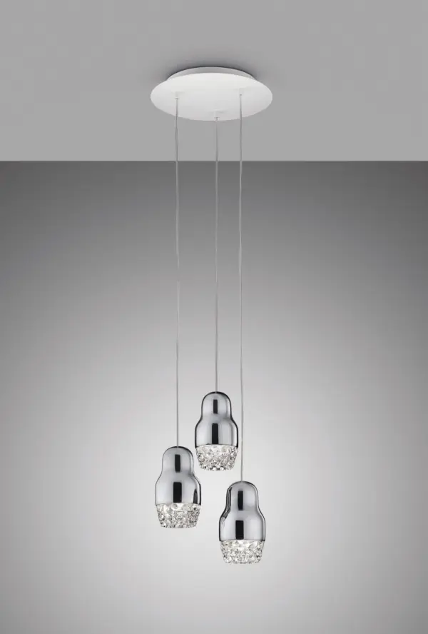 Traumhafte dreiflammige LED-Hängeleuchte Fedora Axo Light