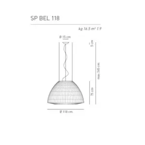 Designer-Hängeleuchte Bell ø 118 cm Axo Light – Bild 14