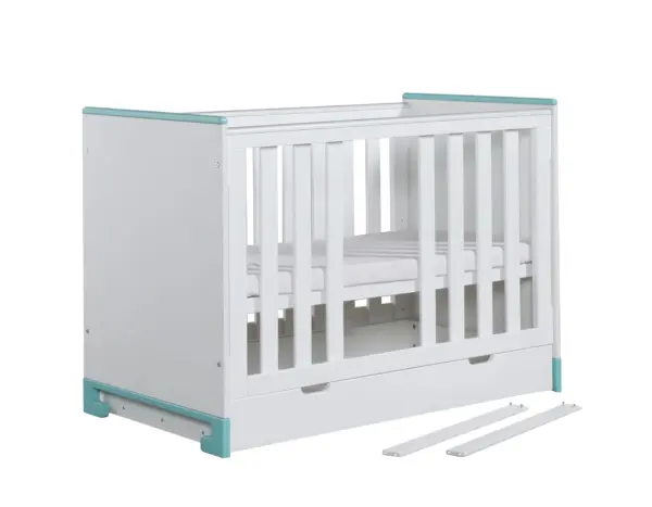 Babybett TOTO 120x60 cm Rosa oder Türkis
