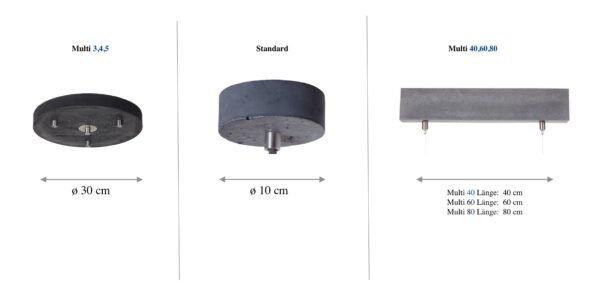 Beton-Hängeleuchte-LED Kalla Inox
