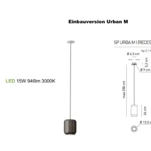 Geometrische Led-Hängeleuchte Urban M Aufbau-oder Einbauversion Axo Light – Bild 8