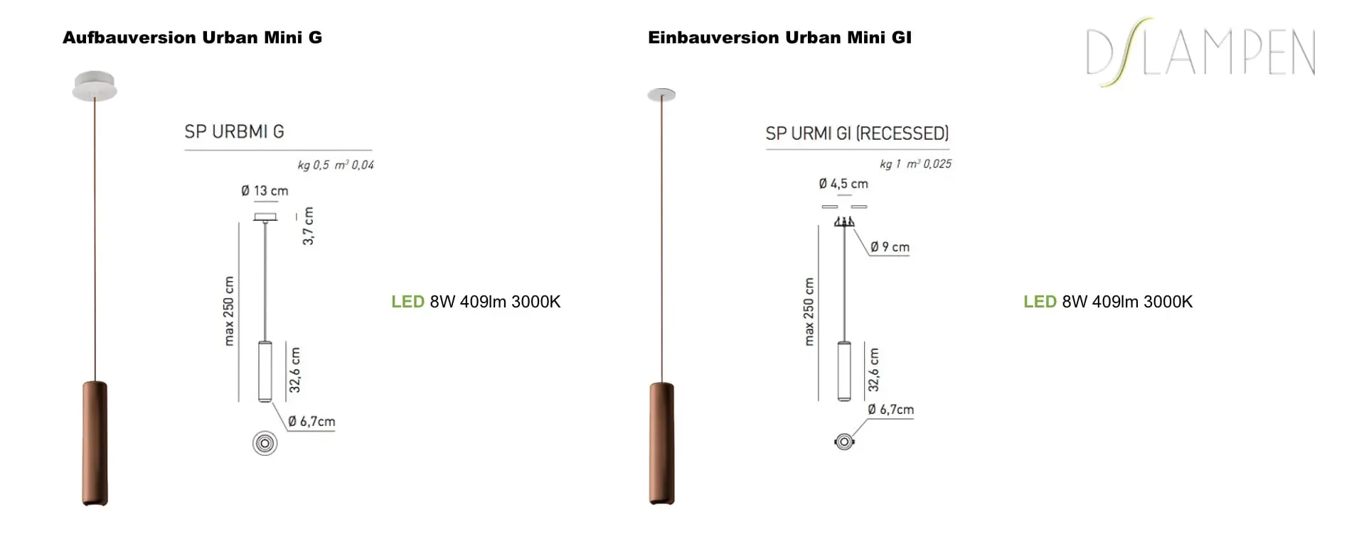 Geometrische LED-Hängeleuchte Urban Mini G Aufbau-oder Einbauversion Axo Light – Bild 7