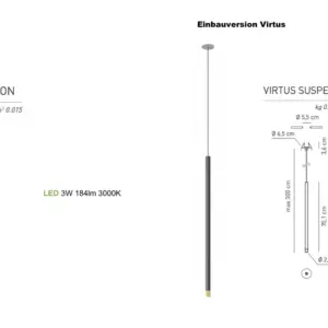 Elegante Led-Hängeleuchte Aufbau-oder Einbauversion Virtus Axo Light – Bild 12