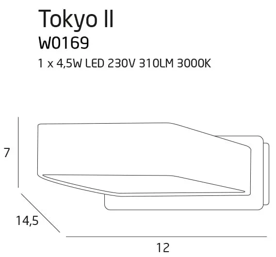 Quadratische LED-Wandleuchte Tokyo