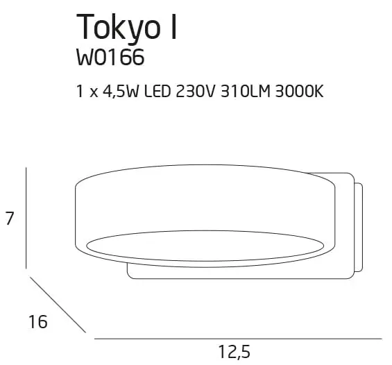 Runde LED-Wandleuchte Tokyo