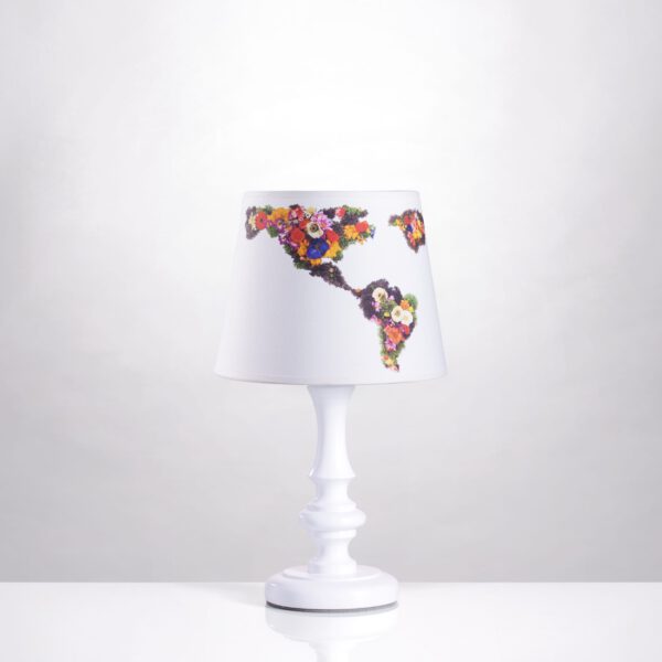 Tischlampe Weltkarte Blumen