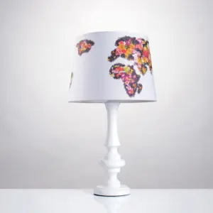 Tischlampe Weltkarte Blumen  Groß