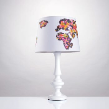 Tischlampe Weltkarte Blumen  Groß