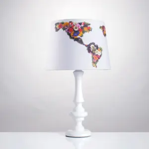 Tischlampe Weltkarte Blumen  Groß – Bild 2
