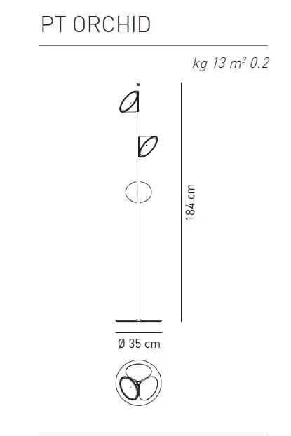 Stilvolle dreiflammige LED-Stehleuchte Orchid Axolight