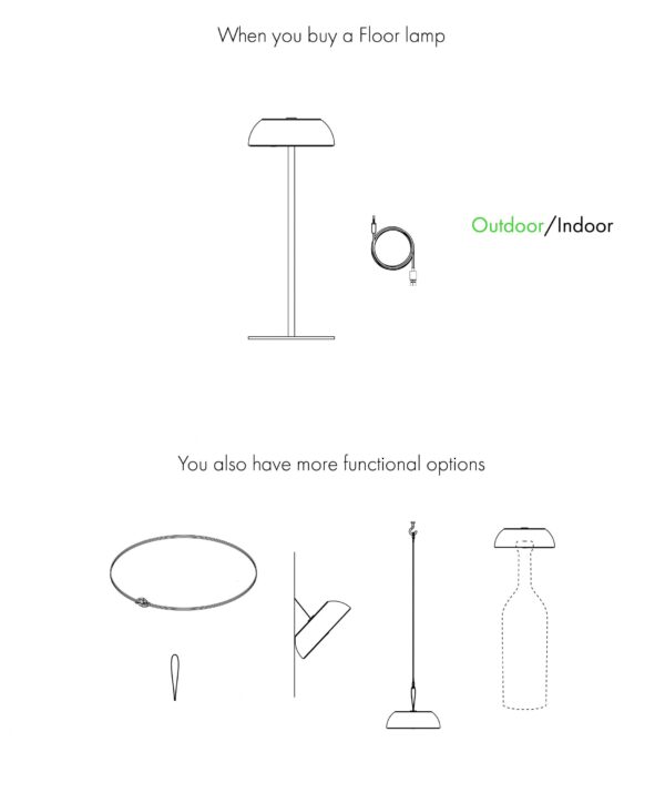 Designer-Tischlampe Float Axo Light mit USB IP55
