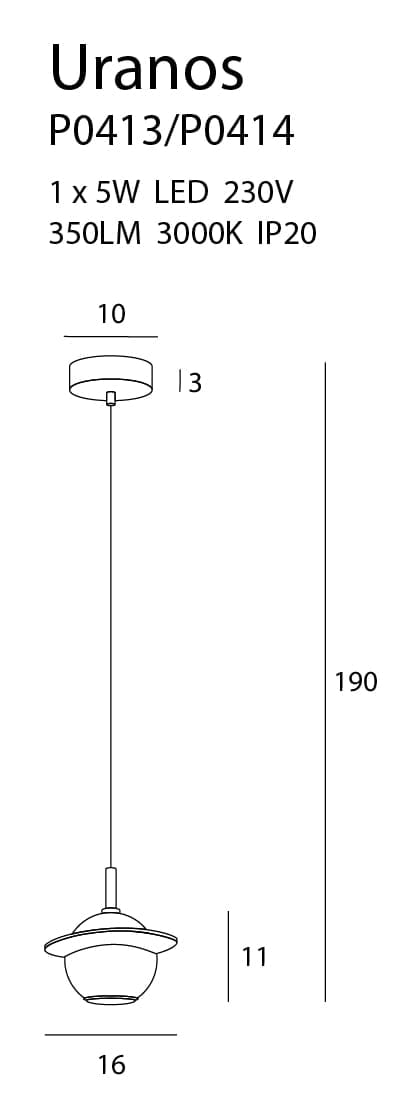 LED Trend- Marmor Hängelampe Uranos