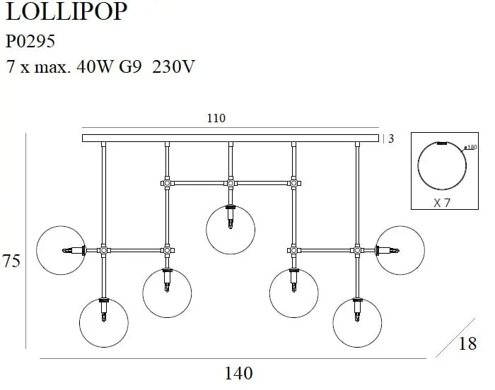Moderne Glas-Hängeleuchte Lollipop – Bild 6