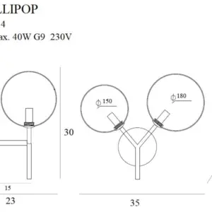Moderne Glas-Wandleuchte Lollipop – Bild 3