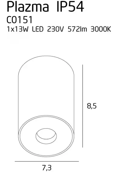 LED-Deckenaufbaustrahler Plazma IP54