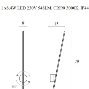 Minimalistische LED-Wandlampe Spider IP44 – Bild 8